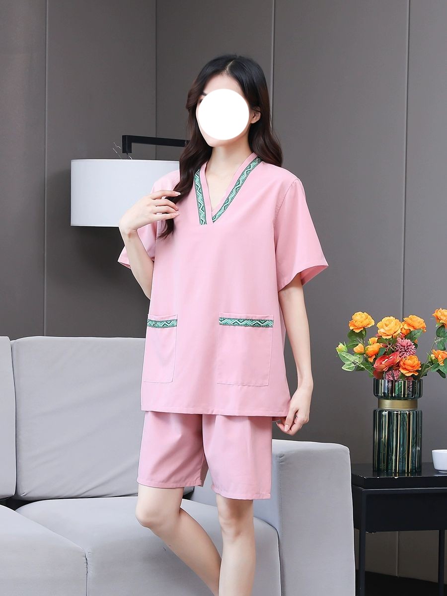 찜질방복 여성 황토찜질복 한의원 마사지복 숯가마 목욕탕옷 상하의세트 - 상품 이미지