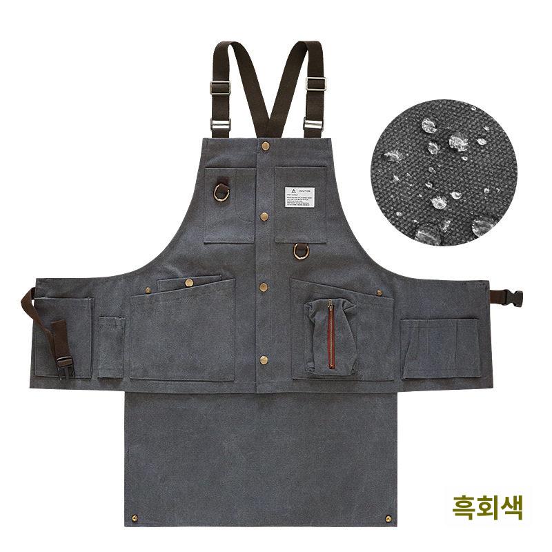 작업복 앞치마 방수 화방 공방 요리 주머니 캔버스 워터프루프 카페 미용 정육점 바리스타 - 상세 이미지 4