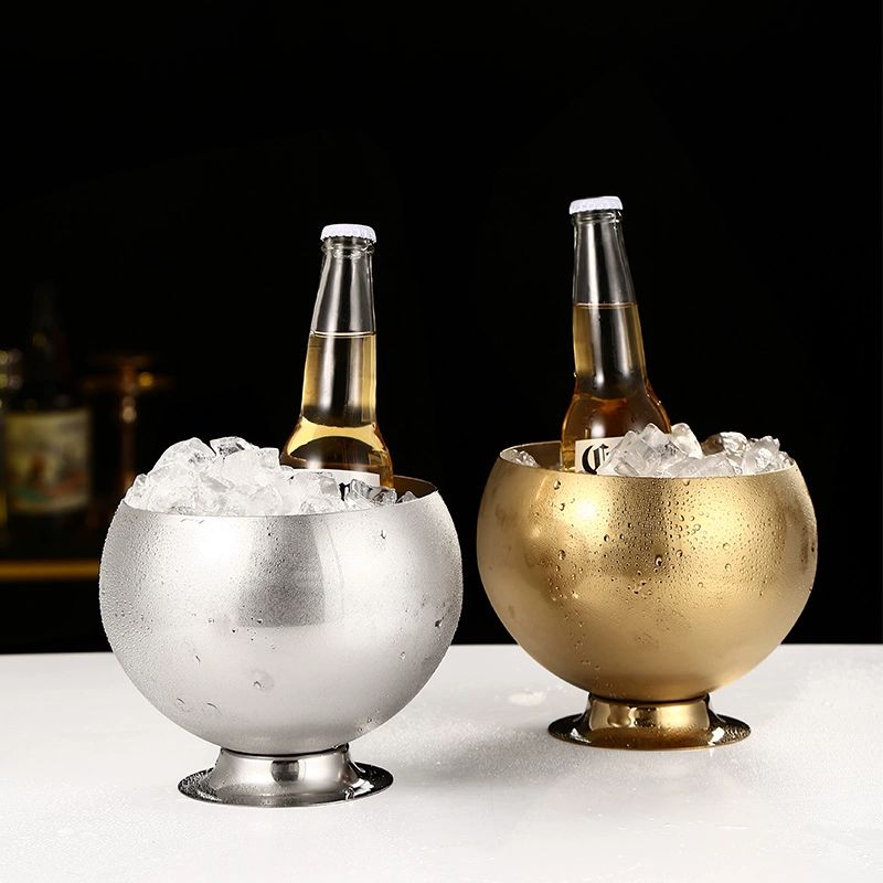 스텐 아이스버킷 고급 맥주 얼음 쿨러 냉장 아이스버켓 칠링백 와인칠러 보냉 파티용 - 상품 이미지