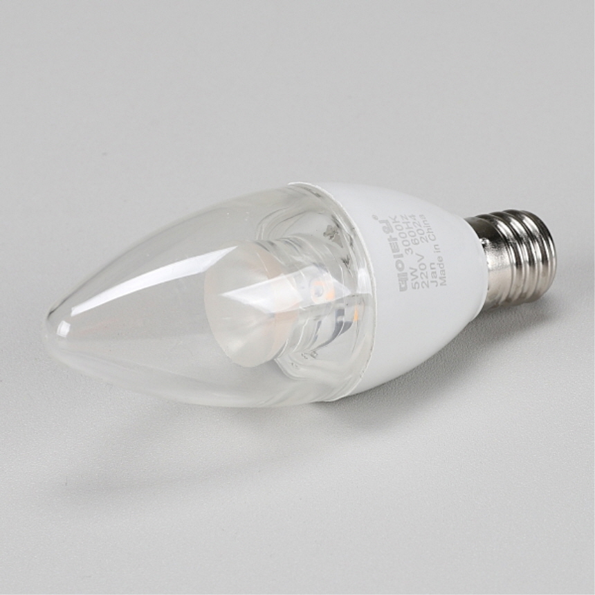 LED 촛대구 투명 5W E17 전구색 3000K 촛불 꼬마 전구 램프 데이타임 - 상세 이미지 3