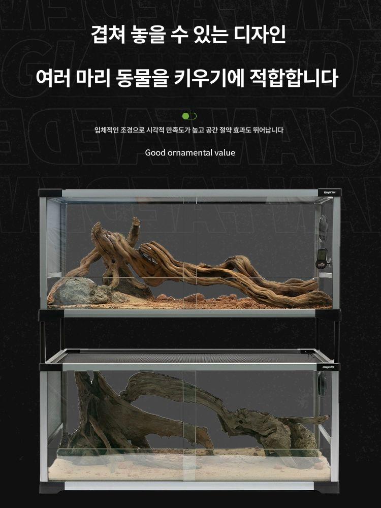 유리 사육장 생태 상자 거북이 꾸미기 테라리움 키우기 항온 도마뱀은신처 탱크 - 상세 이미지 4
