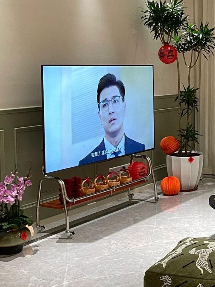 플레이터 거치대 이동식 브라켓 회의실 사무실 TV 스탠드 스크린 랙 받침 - 상세 이미지 5