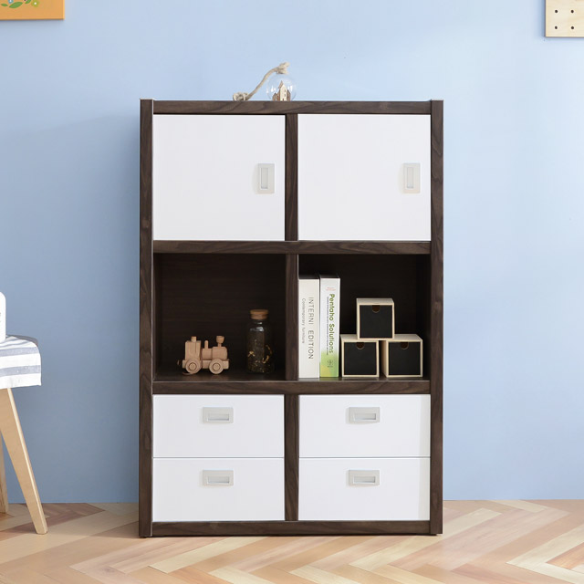 가구의서 G3 멀티 책장 811x280x1200mm, 3단, 월넛 - 상품 이미지