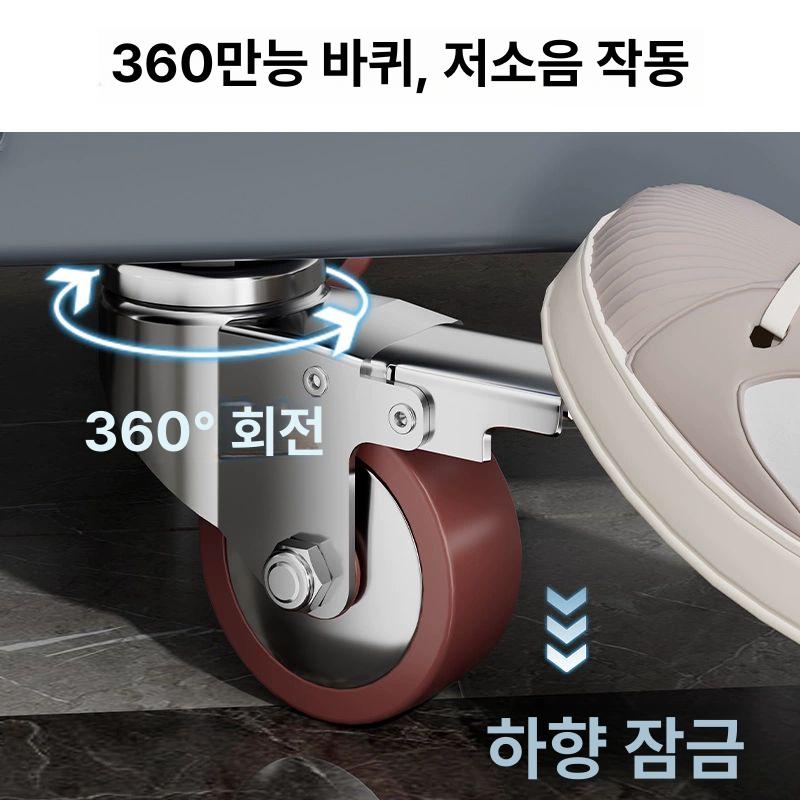 청소카트 이동식 조립형 호텔 모텔 린넨 세탁물 수건 운반 구르마 청소 도구 보관함 - 상세 이미지 5