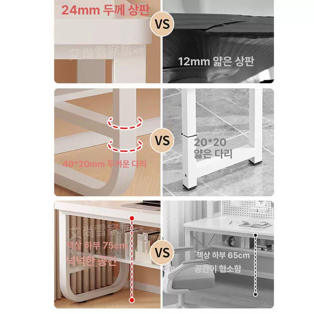 중학생 데스크 조립식 일자형 공부방 폭 수납 책꽂이 선반형 서재 선반책상 대학생 - 상세 이미지 5