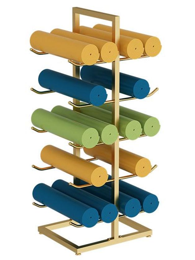 수납함 요가매트정리함 보관대 필라테스 수납랙 요가매트거치대 트롤리 카트 바퀴 - 상품 이미지