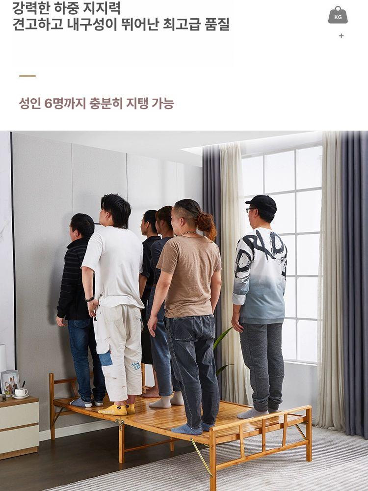 대나무 접이식 평상 정원 들마루 마당 프레임 간이 벤치 탄화 펜션 휴식용 보강형 - 상세 이미지 2