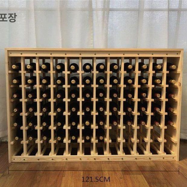 적층식 원목와인랙 48병 와인거치대 정리대 와인보관함 장식장 받침대 홈바 캐비닛 - 상세 이미지 5