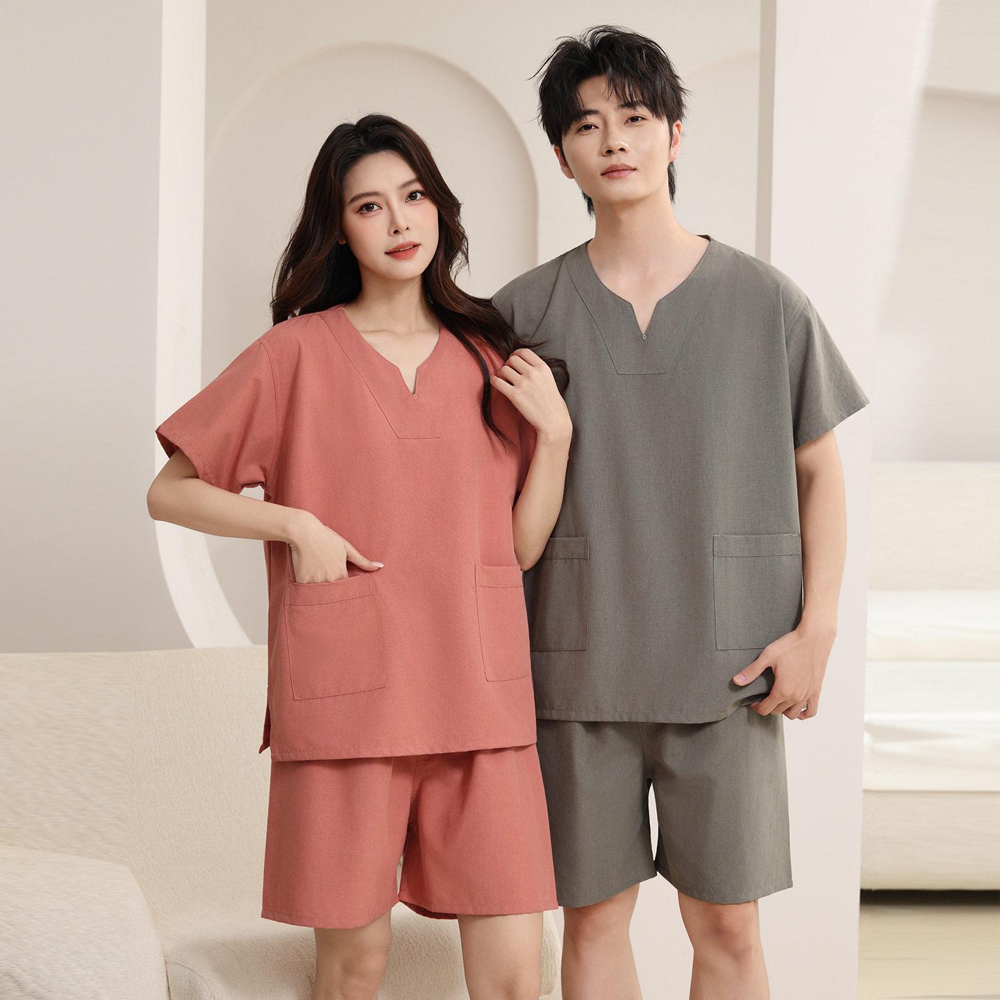 황토 찜질복 숯가마 사우나복 커플 단체 목욕탕 찜질방용 개인용 의류 - 상품 이미지