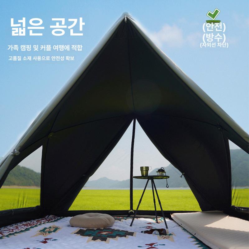 삼각형 자동개폐 휴대용 야외 해변 원터치 방수 UV차단 대형 두꺼운 블랙 코팅 - 상세 이미지 4