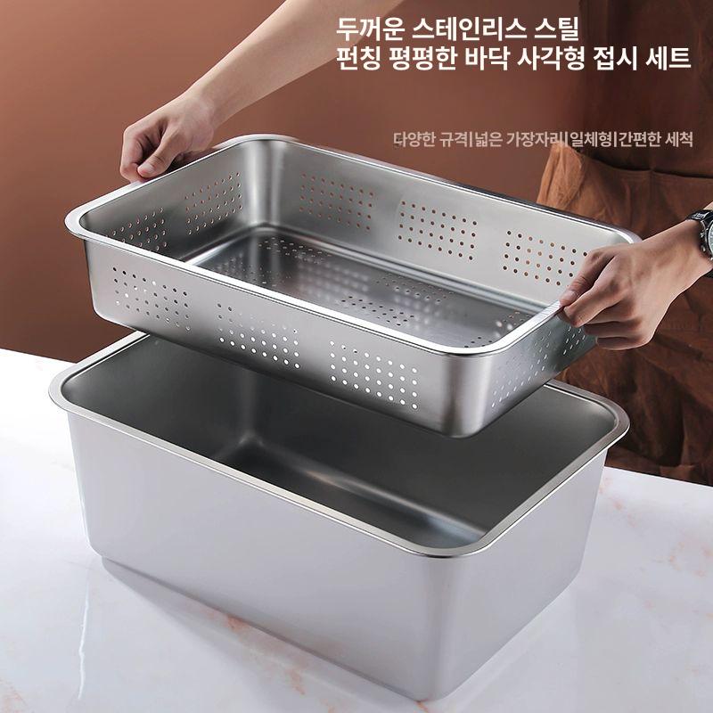 스텐 사각냄비 업소용 상업용 뚜껑 손잡이 조리기구 인덕션 - 상세 이미지 2