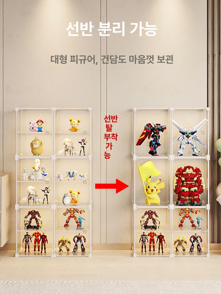 피규어 수납장 아크릴 투명 진열대 수집품 보관함 책장 모형 전시대 선반 - 상세 이미지 4