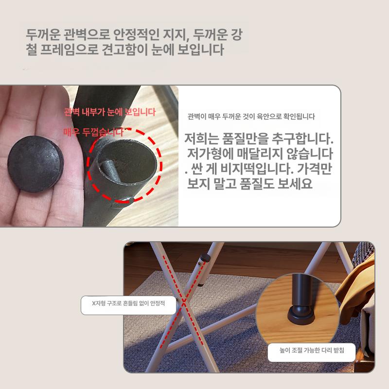 접이식테이블 탁자 원룸테이블 가정용 공부 간이식탁 자취 캠핑 접이식미니책상 - 상세 이미지 4