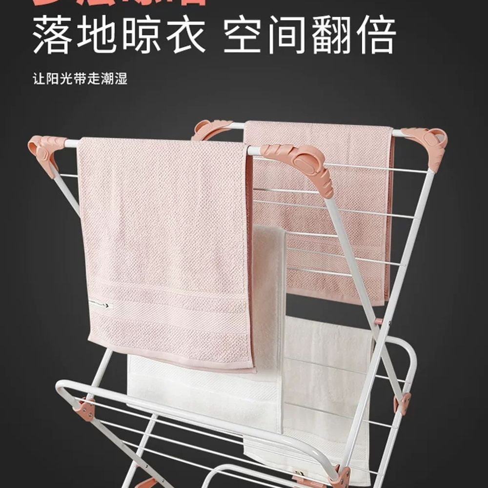 원룸 건조대 이불 빨래건조 수건걸이 접이식 3단 대형 그린 - 상세 이미지 5