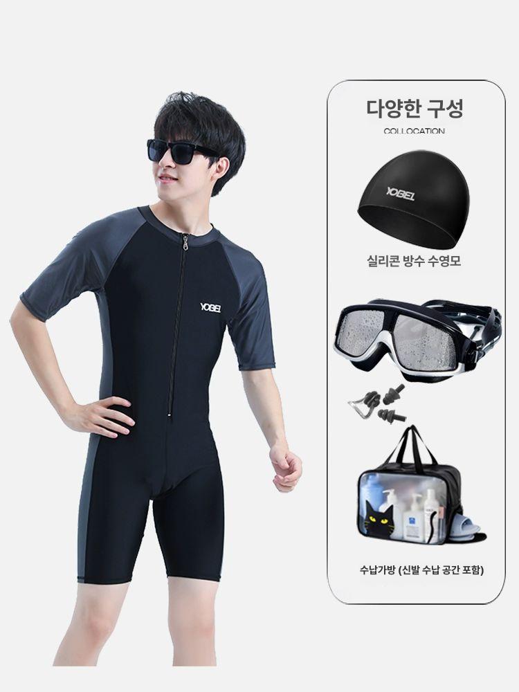 남자전신수영복 물놀이 올블랙 전체 서핑 검은 서퍼 단색 - 상세 이미지 5