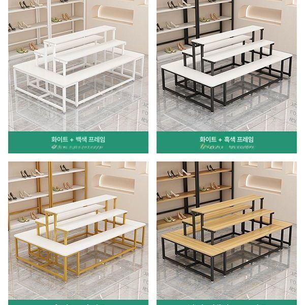 슈즈 신발진열장 디스플레이 정리 거치대 수납 매장 랙 선반 디피용 길이 매대 경사형 - 상세 이미지 4