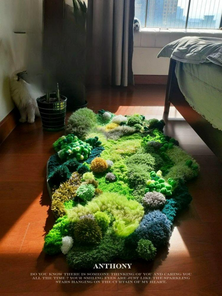 이끼융단 잔디러그 재료 실내 잔디매트 카펫 인공 조경 인조잔디 합성 시뮬레이션 - 상세 이미지 2