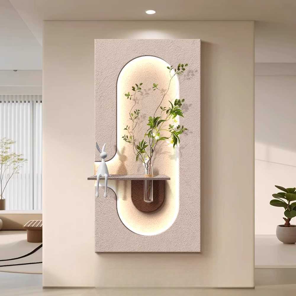 (40x70cm) led 식물 이태리토분 그린 거실 벽 소품 감성화분액자조명 무드등 인테리어 - 상품 이미지
