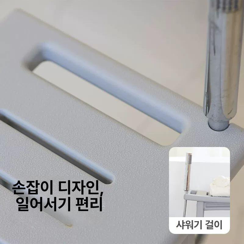 목욕 의자 방수 욕실 대나무 나무 미끄럼 방지 욕실의자 다용도 수납 체어 원목 벤치 샤워 - 상세 이미지 4
