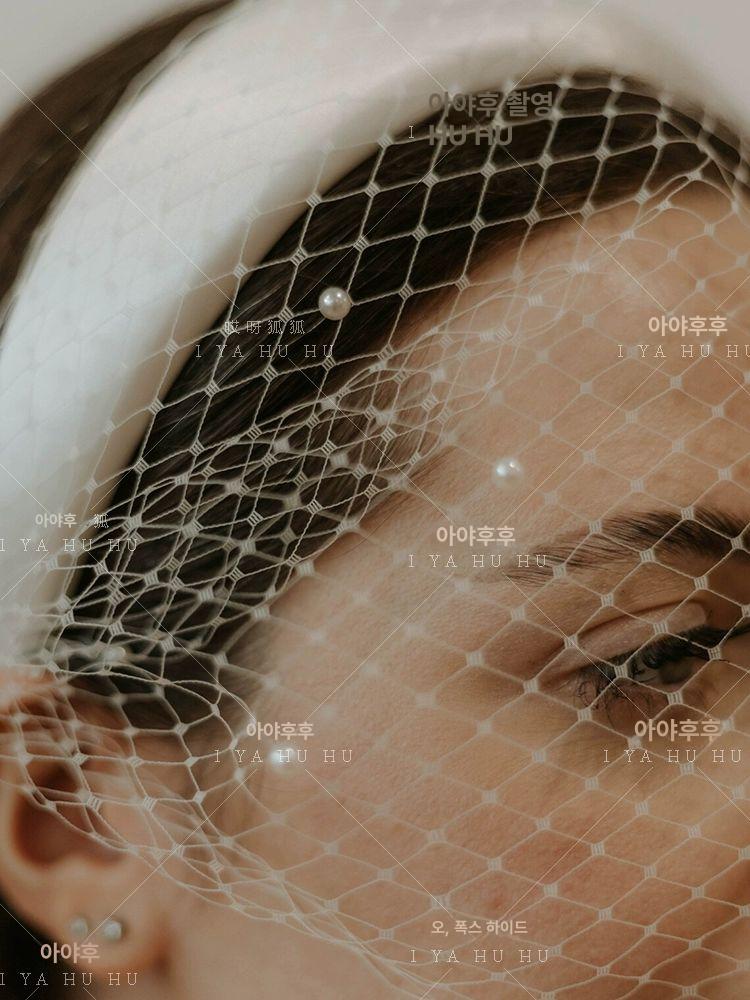 면사포 웨딩베일 새틴 신부 리본 장식 액세서리 파티 셀프웨딩 촬영소품 사진 레이어 - 상세 이미지 4