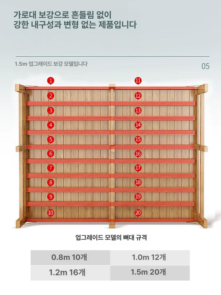 접이식 대나무평상 들마루 대청마루 야외평상 방부목 평상마루 마당평상 평상침대 - 상세 이미지 4