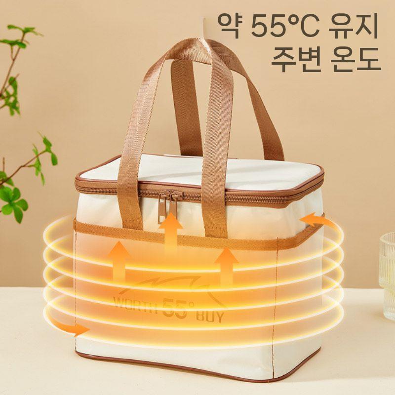 도시락가방 보온보냉가방 다용도 휴대용 휴대 보냉백 피크닉 장바구니 직장인 런치백 캠핑 - 상세 이미지 3
