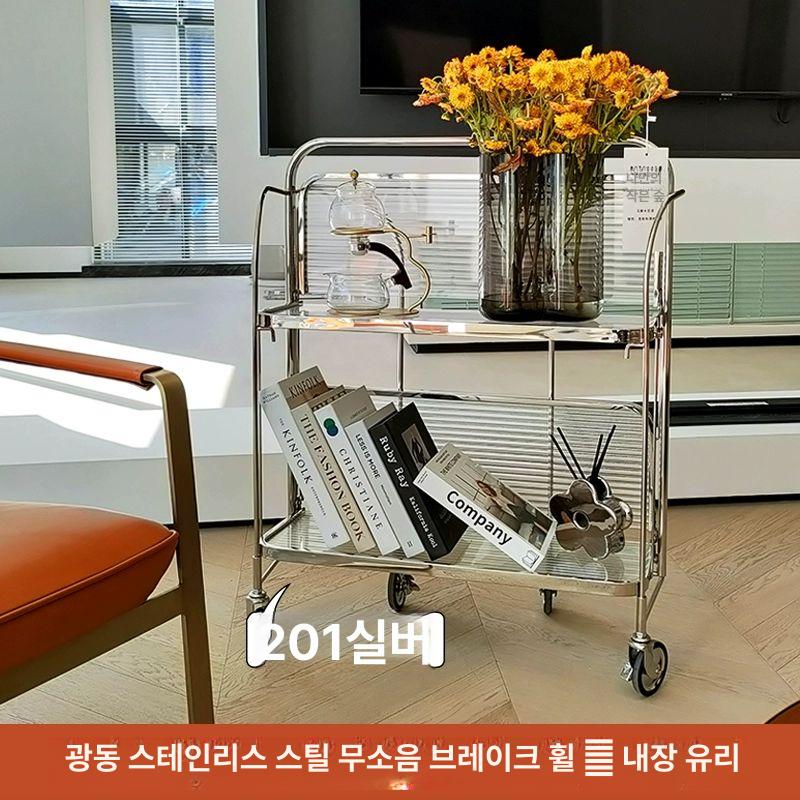 다용도 이동식트롤리 바퀴형 수납함 정리함 수납선반 거실 주방카트 웨건 이동식카트 - 상세 이미지 2