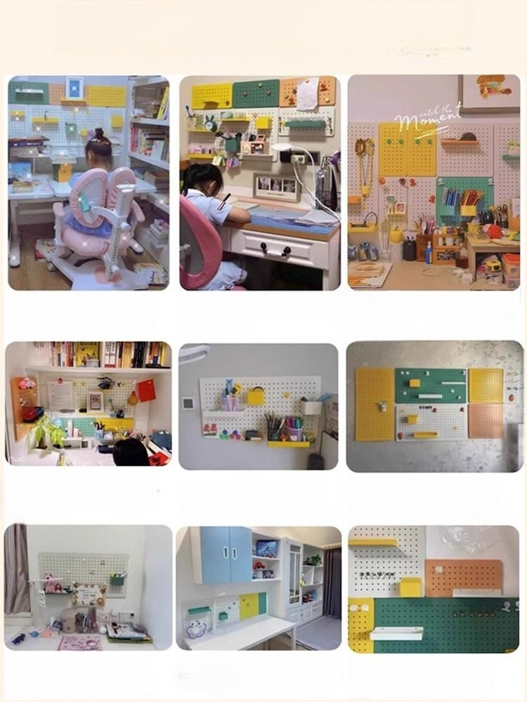 타공판보드 무타공페그보드 타공보드 접착식 벽선반 거실 정리 인테리어소품걸이 - 상세 이미지 4