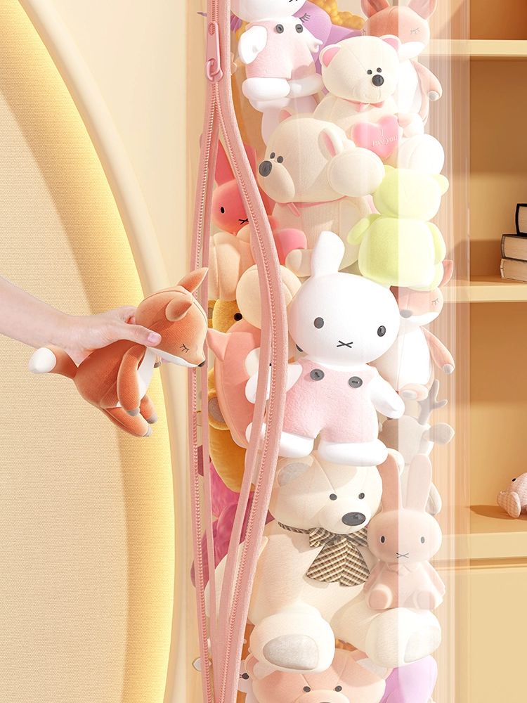 봉제인형 보관통 투명 장난감 인형보관함 수납함 원통형 케이스 정리함 뚜껑 원기둥 - 상세 이미지 4