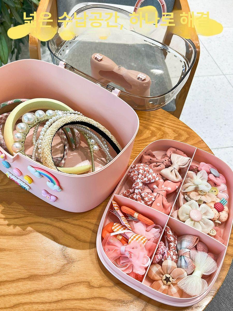 악세사리함 공주 보석함 정리함 머리핀 리본 주얼리 크림 네일아트 헤어 - 상세 이미지 3
