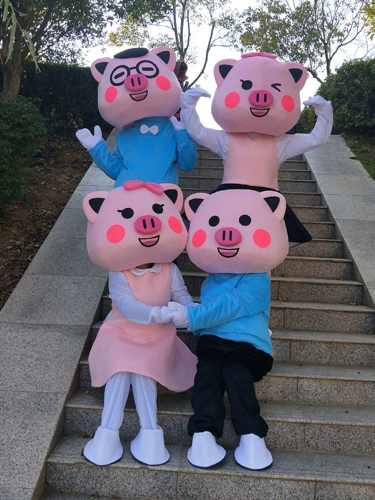 코스프레 돼지인형탈 행사용 분장 연극 할로윈 코스튬 귀여운 전신 돼지탈 탈인형 - 상세 이미지 2