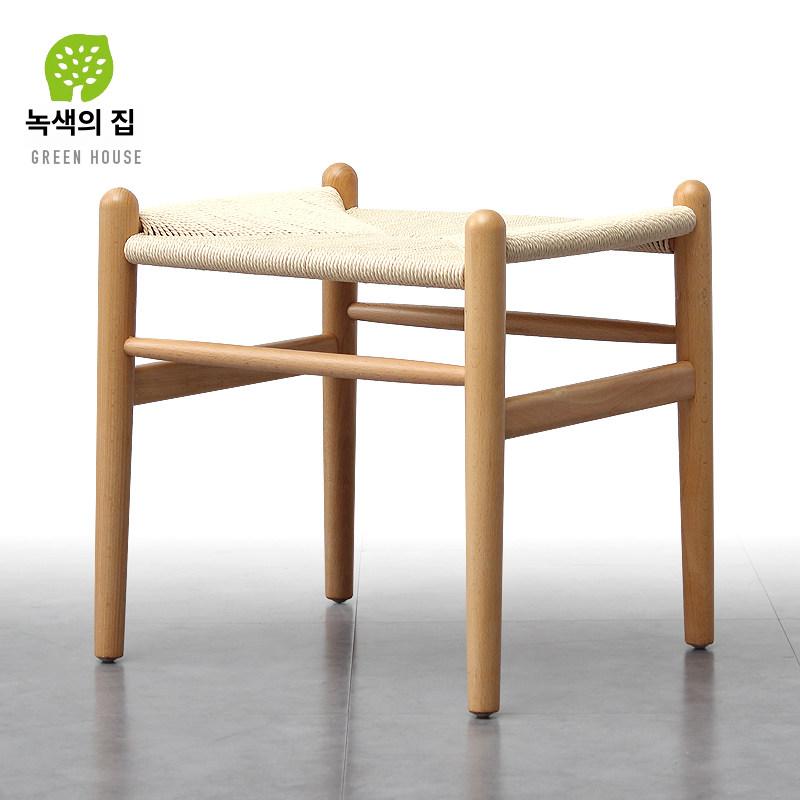 빈티지 라탄스툴 보조의자 퀼트짜임 체어 라탄의자 패브릭 - 상세 이미지 3