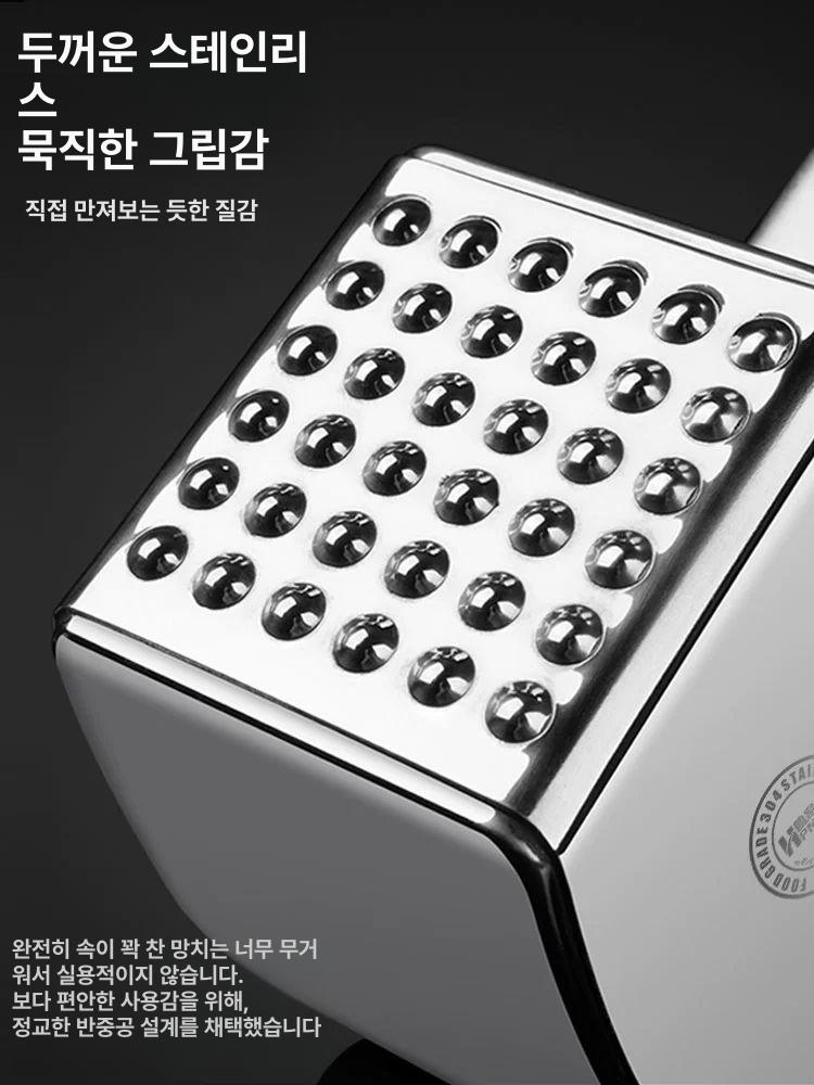 304 스텐고기망치 연육기 미트해머 스테이크 업소용 풀기 송육망치 - 상세 이미지 3