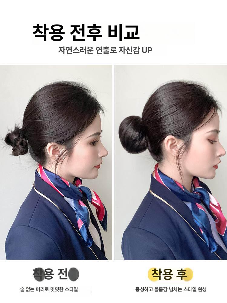 승무원가발 면접용 단발스타일 고정핀 당고 올림뒷머리 혼주 부분 - 상세 이미지 2