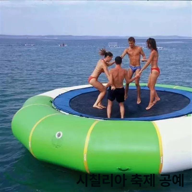 수상 에어튜브 워터 점핑 래프팅 보트 풀장 물놀이 안전 에어매트 플로팅 - 상품 이미지