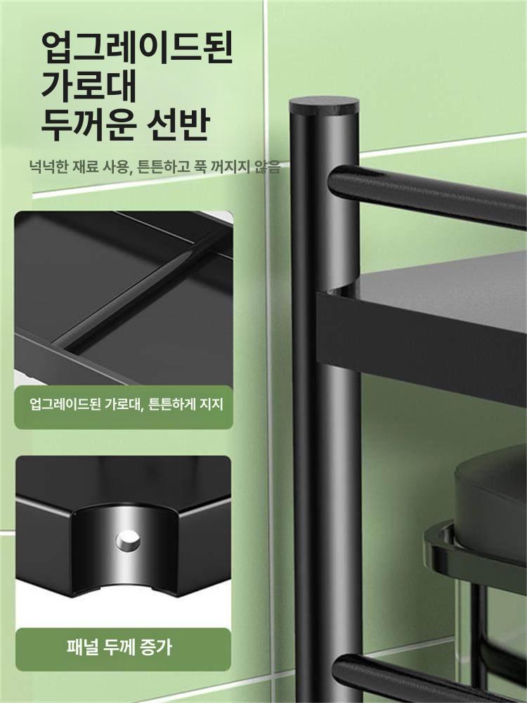 튼튼한 선반 철제 세탁실틈새수납장 이동식트롤리 앵글 정리 길이 설치 웨건 넓이 - 상세 이미지 2