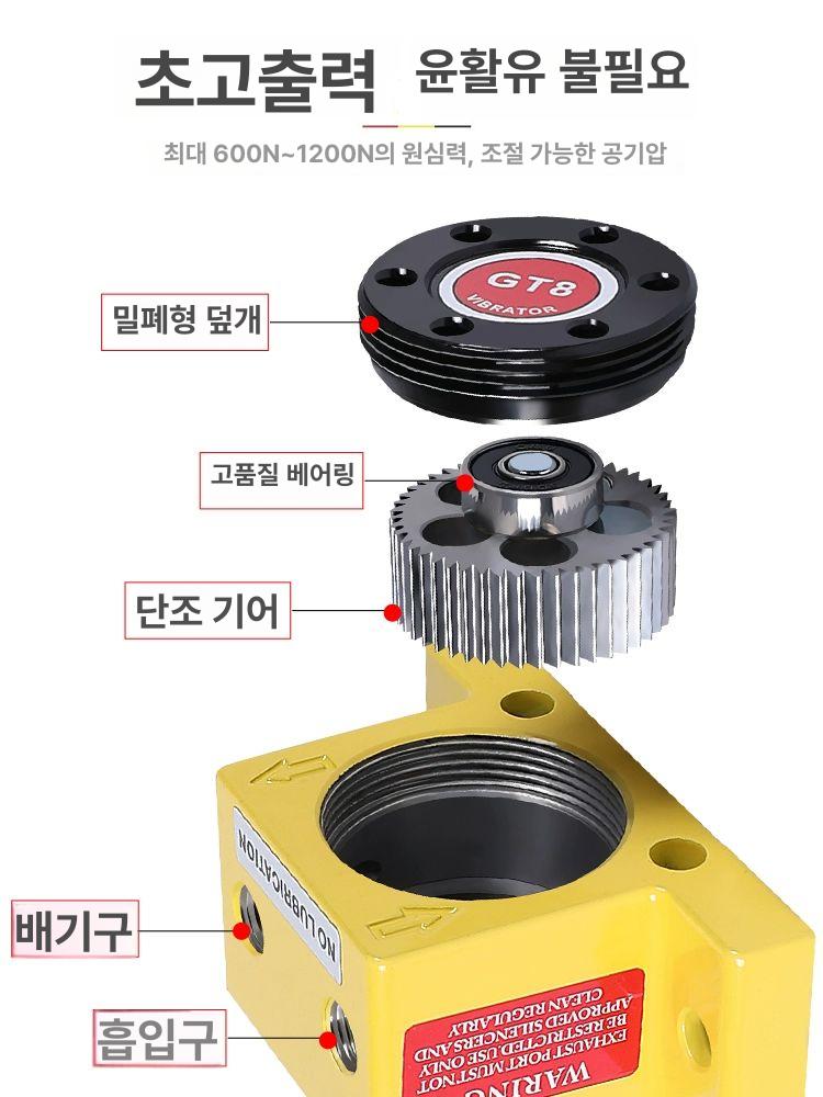 공기압축 진동 모터 산업용 베어링 실린더 스테인리스 전동 공구 - 상세 이미지 3