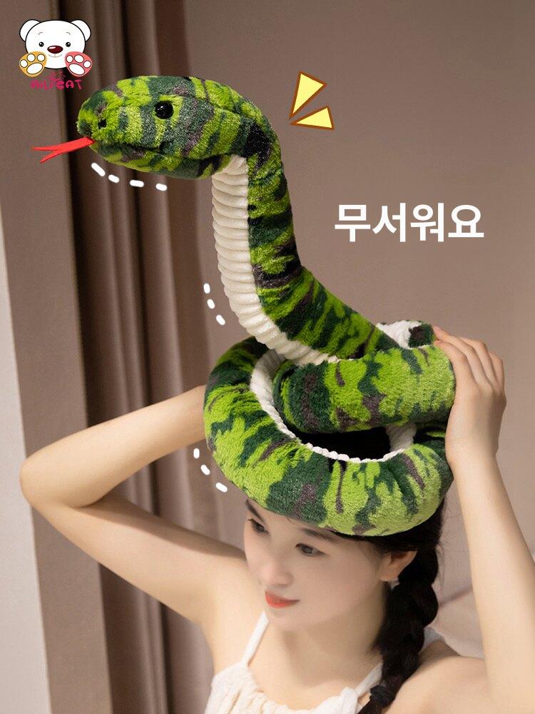 대형 뱀인형 쿠션 성인 필로우 인체공학적 부드러운 세척 베게 소프트 뱀띠선물 봉제 - 상세 이미지 3