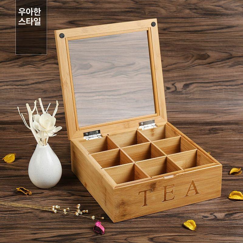 커피 티백 정리함 보관랙 홀더 트레이 칸막이 투명 정리 수납함 간식 수납 티 가정용 - 상세 이미지 3