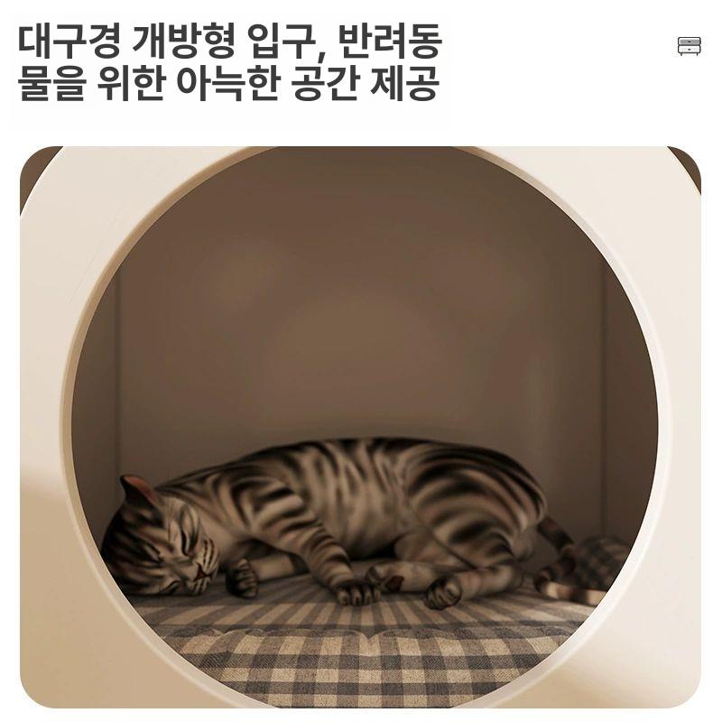 간이 고양이협탁 흑백 우아한 디자인 사이드테이블 인테리어 침대협탁 수납장 - 상세 이미지 4