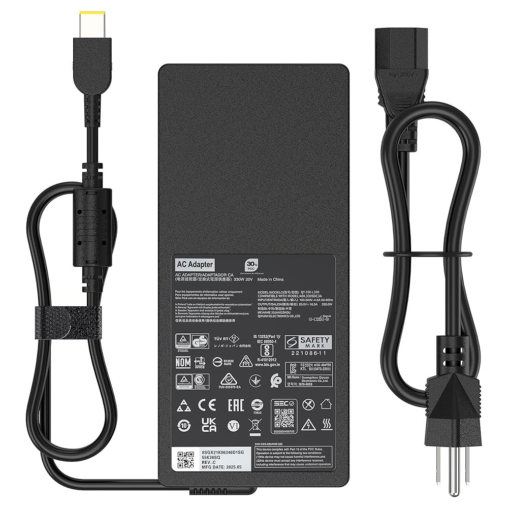 레노버 리전, 옐로우 교체 5i 노트북 게이밍 9i, 16IRX9H, 팁 7i, ADL330SLC3A와 POWER 충전기 16ARX8H 코드 16IRX8, 프로 LOGIC 리전 - 상품 이미지
