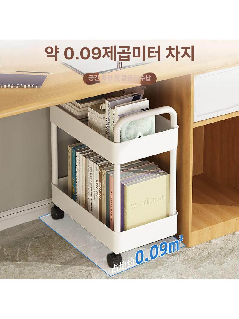 북카트 정리함 이동식 철제 책상밑 웨건 북트레일러 바퀴달린 사무실 책장 트레이 도서관 - 상세 이미지 3