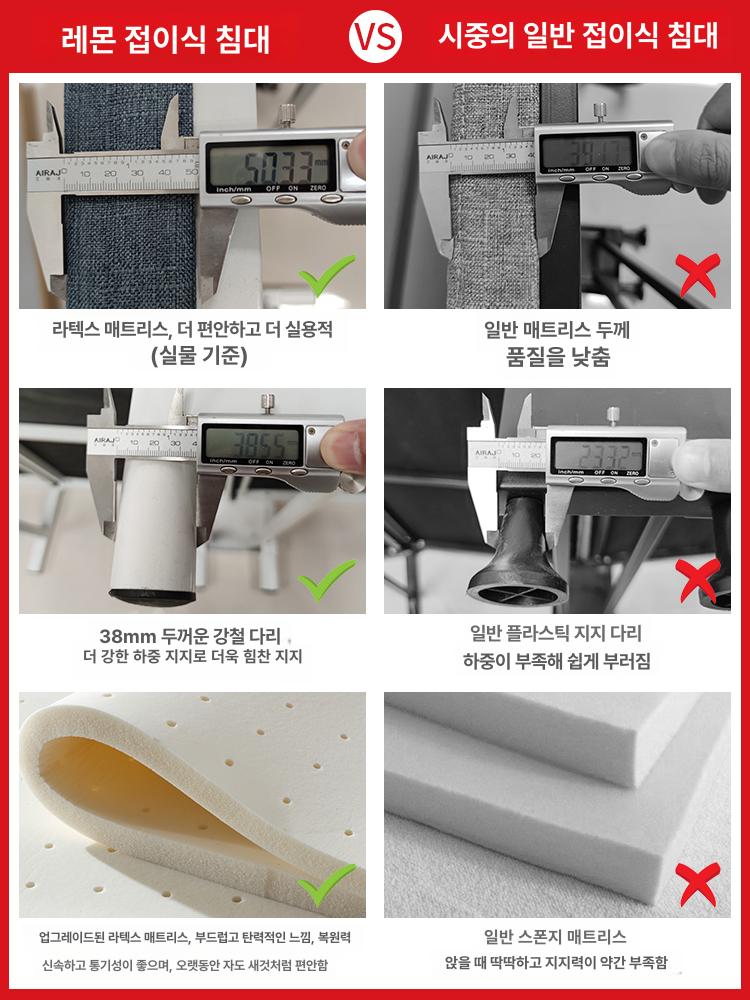 접이식 침대 이동식 바퀴달린 미니 스펀지 접이식침대 사무실 매트리스 바퀴 공간절약 - 상세 이미지 5