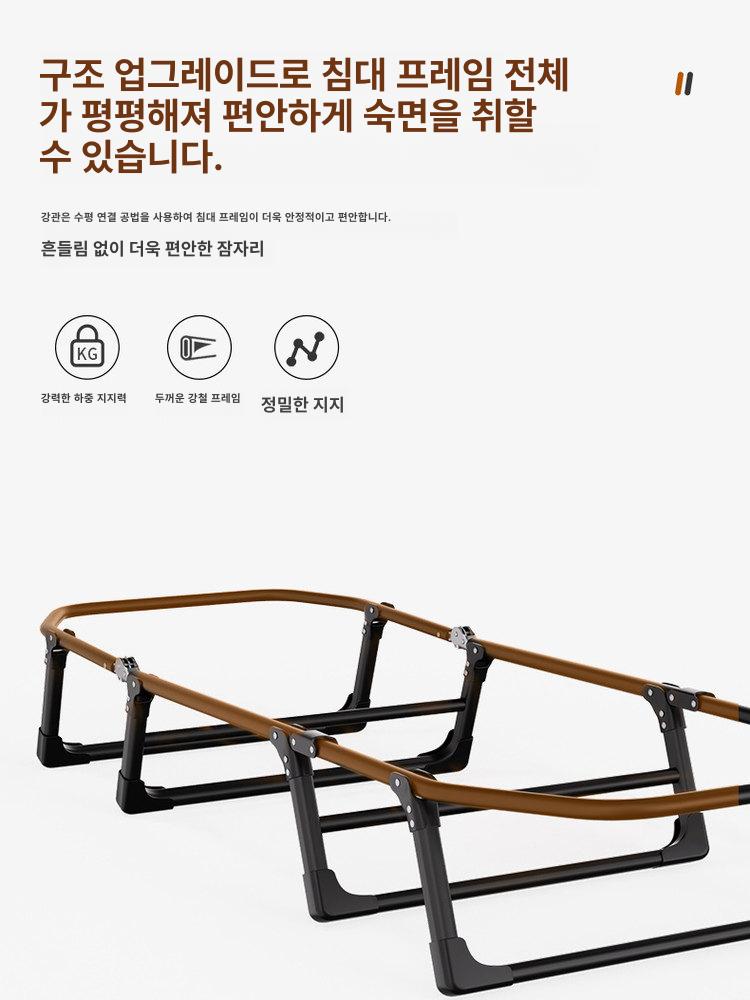 간이 이동식침대 공간활용 낮잠 매트리스 접이식침대 원룸 베드 접는 싱글 보조 - 상세 이미지 4