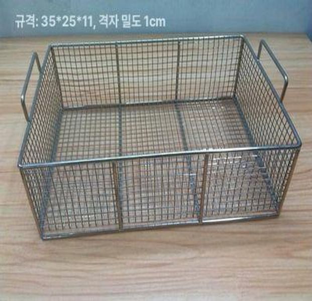 와이어 바스켓 주방 과일 원형망 다용도 정리 선반 손잡이 스텐바구니 채반 - 상세 이미지 3