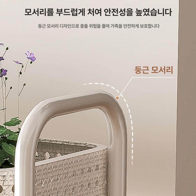 이동식 화분받침대 원형 거실 진열대 다육이 거치대 바퀴형 장식 바퀴달린 북유럽 - 상세 이미지 4