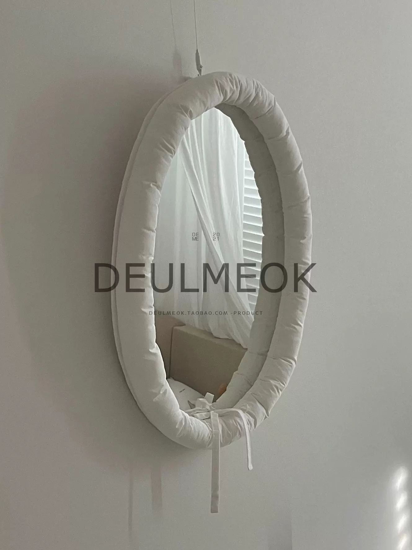 벽거울 타원형 쿠션프레임 침실 감성 포인트 인테리어미러 데코 감성용품 - 상세 이미지 3
