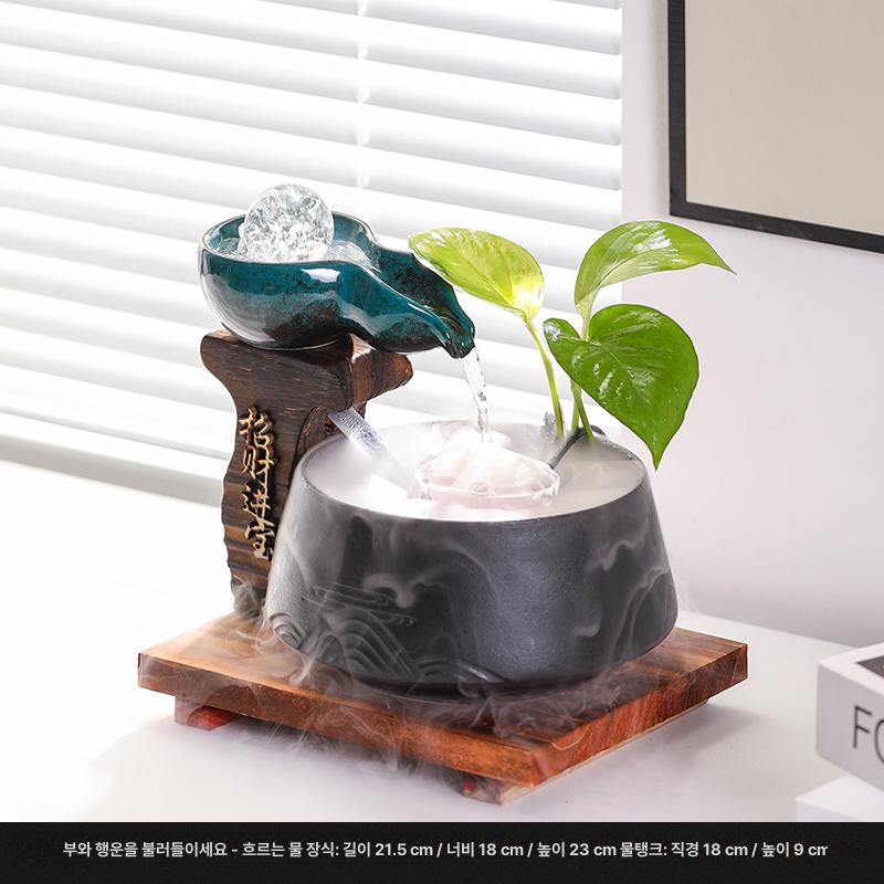 흐르는 실내분수대 거실 물소리 인공폭포 사무실 미니 식당 탁상 물펌프 럭셔리 선물 이미지 8
