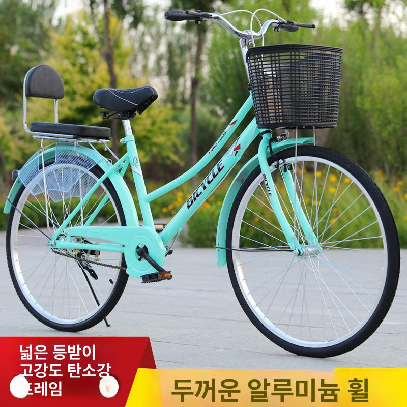 클래식자전거 바구니 레트로 통근용 바이크 여성용 시티바이크 베어 자전거 스타일 바구니달린 - 상세 이미지 4