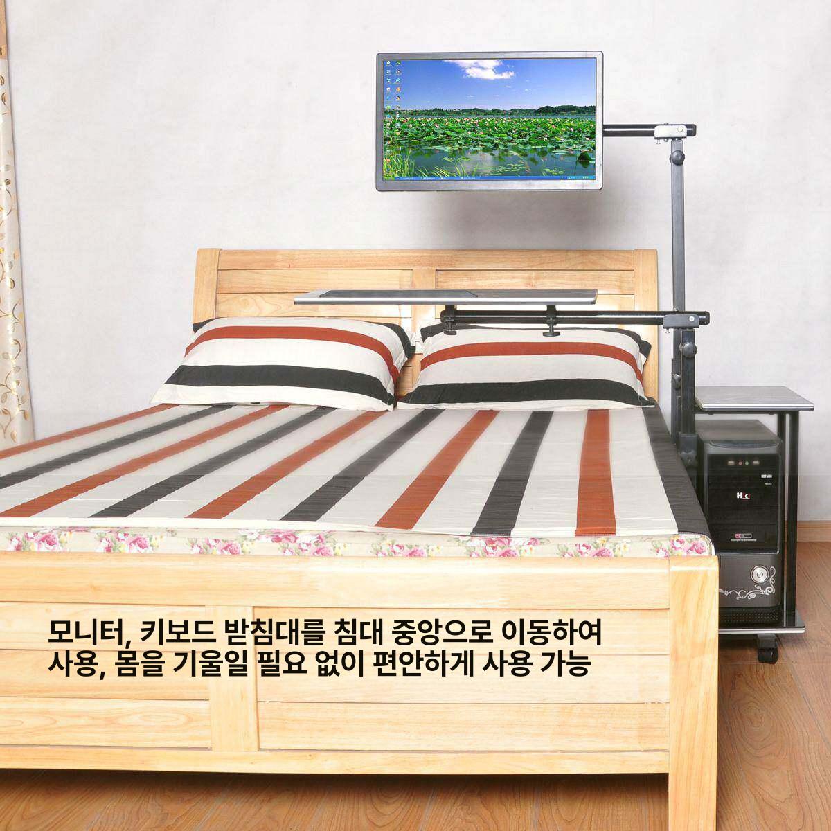 이동형 태블릿거치대 침대용 컴퓨터 아이패드 받침대 조절 자바라 암 고정 - 상세 이미지 3